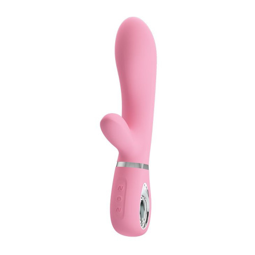 Нежно-розовый вибратор-кролик Thomas с мягкой головкой - 20,5 см. (нежно-розовый)
