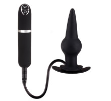 Черная вибровтулка Dash Butt Plug With Mini Controller III - 9 см. (черный)