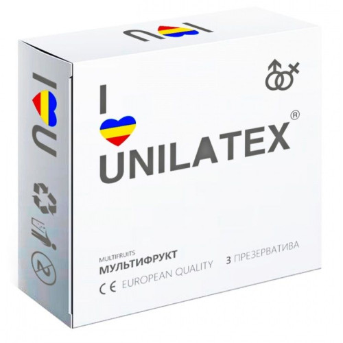 Разноцветные ароматизированные презервативы Unilatex Multifruits - 3 шт. (разноцветный)