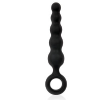 Черный анальный стимулятор-елочка с ограничительным колечком - 8,5 см. (черный)
