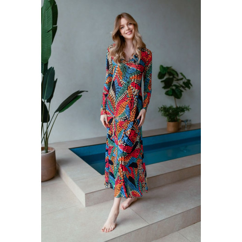 Длинное пляжное платье-туника Barbara (разноцветный|XL)