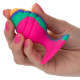 Яркая анальная пробка Cheeky Medium Swirl Tie-Dye Plug - 7,5 см. (разноцветный)