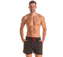 Мужские плавки-шорты с поясом на резинке (черный|M)