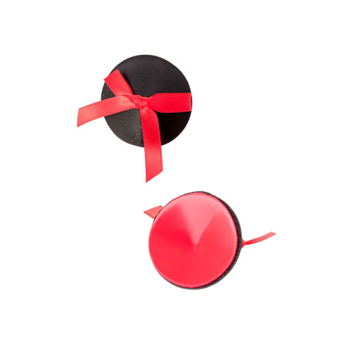 Восхитительные круглые пэстис с бантиками (черный с красным)