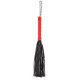Черная многохвостая плеть-флоггер с красной ручкой - 40 см. (черный с красным)