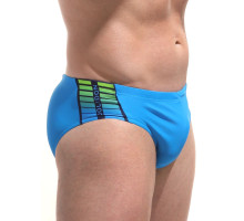 Мужские пляжные плавки с брендированной вставкой сбоку (синий|L)