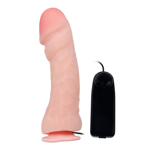 Вибратор с присоской The Big Penis - 26,5 см. (телесный)