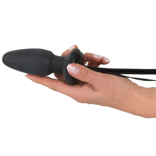 Черный анальный вибростимулятор с расширением Fanny Hills Butt Plug (черный)