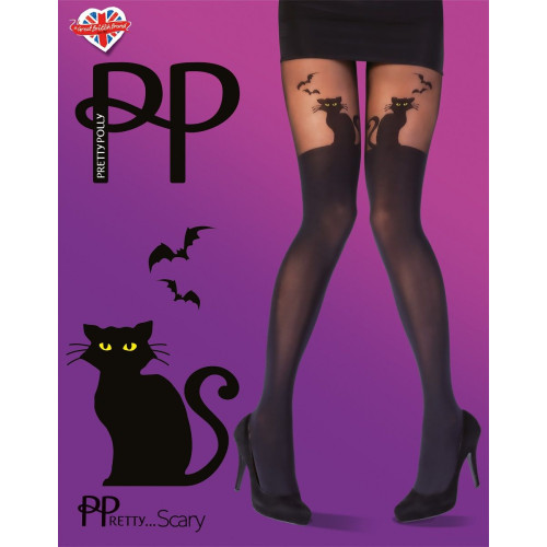 Колготки с имитацией чулок Halloween Cat Tights (черный|S-M-L)