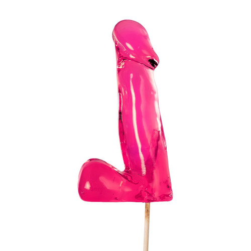 Розовый леденец в форме пениса со вкусом бабл-гам (розовый)