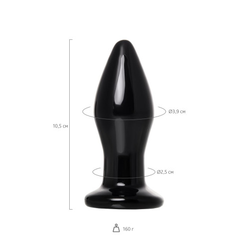 Черная стеклянная вибровтулка - 10,5 см. (черный)