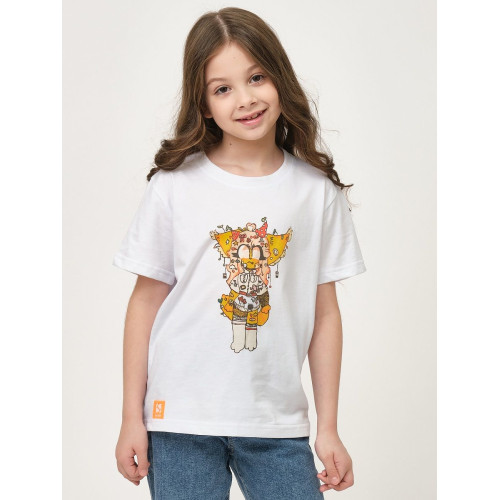 Детская футболка с принтом Gold (белый|159-164)
