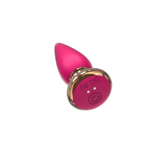Розовая анальная вибропробка Anal Plug с пультом ДУ - 12 см. (розовый)