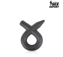 Черное силиконовое эрекционное кольцо Sex Expert (черный)
