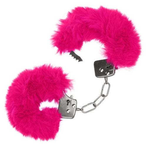 Металлические наручники с розовым мехом Ultra Fluffy Furry Cuffs (розовый)