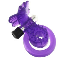 Эрекционное кольцо с вибрацией COCK&BALL RING BUTTERFLY JELLY VIBE (фиолетовый)