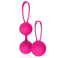 Набор из 2 розовых вагинальных шариков с петельками (розовый)