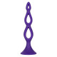 Фиолетовая анальная елочка Silicone Triple Probe - 14,5 см. (фиолетовый)