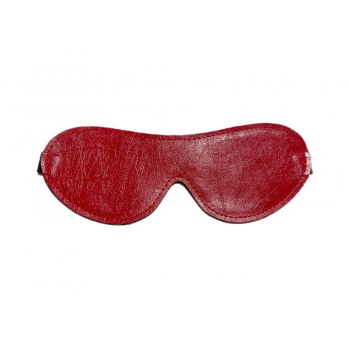 Двусторонняя красно-черная маска на глаза из эко-кожи (красный с черным)