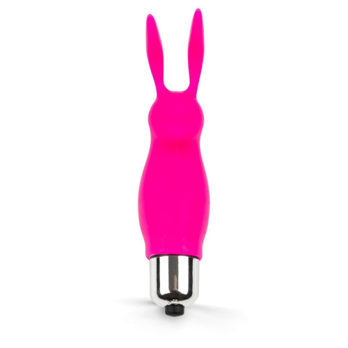 Розовый мини-вибратор в форме кролика - 9 см. (розовый)