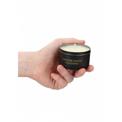 Массажная свеча с ароматом розы Massage Candle Rose Scented - 100 гр. (черный)