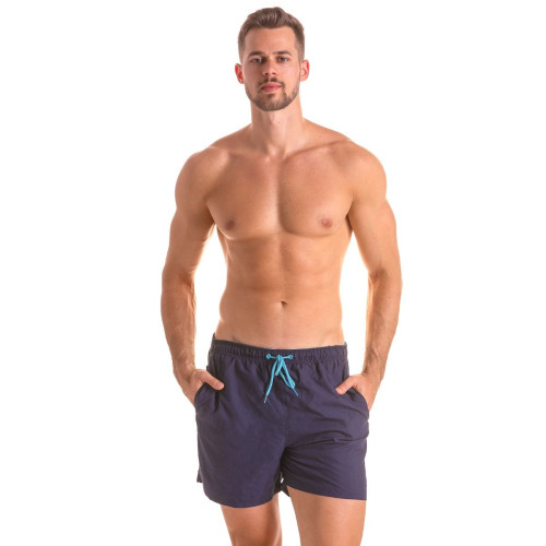 Мужские плавки-шорты с поясом на резинке (синий|M)