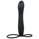 Черная насадка для мужчин с подхватом мошонки - 15 см. (черный)