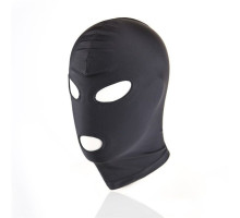 Черный текстильный шлем с прорезью для глаз и рта (черный)