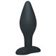 Чёрный анальный стимулятор Silicone Butt Plug Large - 12 см. (черный)