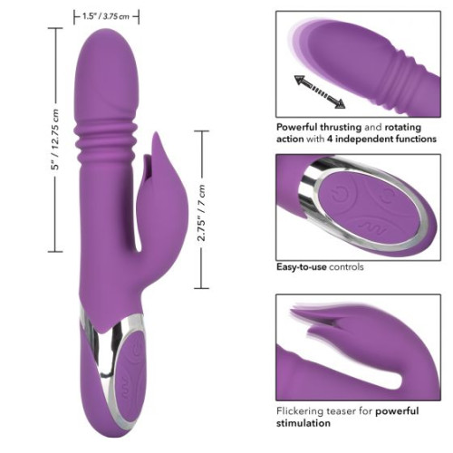 Фиолетовый вибромассажер-кролик Enchanted Kisser с поступательными движениями (фиолетовый)
