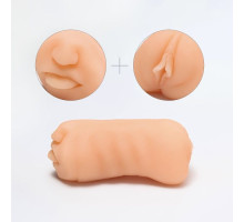 Двусторонний реалистичный маструбатор Oral&Vaginal (телесный)