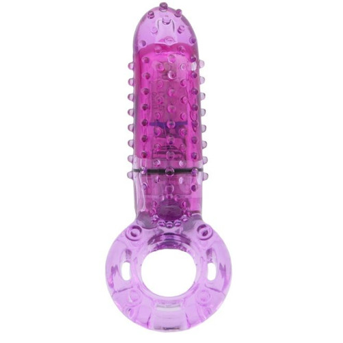 Фиолетовое эрекционное кольцо с вибрацией и пальчиком OYEAH PURPLE (фиолетовый)
