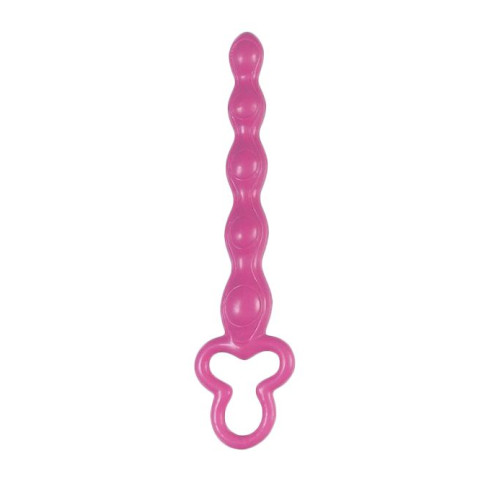 Розовая анальная цепочка Clover Anal Rod - 18 см. (розовый)
