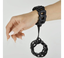 Черные кожаные наручники  Клеопатра (черный)