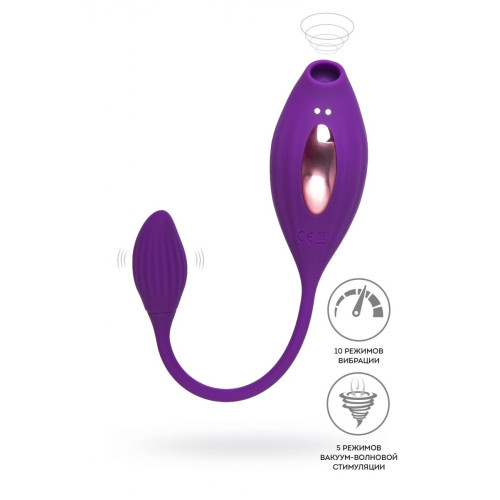 Фиолетовый вакуумный стимулятор клитора Ginny с виброяйцом (фиолетовый)