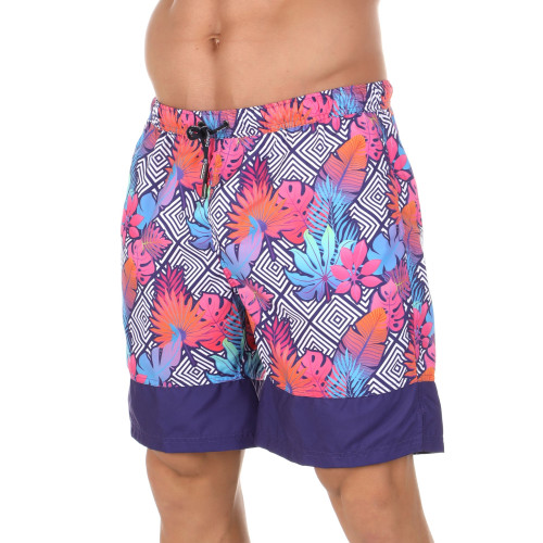 Мужские шорты для плавания с ярким принтом Doreanse Bora Bora (сливовый|XL)