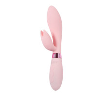 Нежно-розовый вибратор-кролик с независимыми моторчиками Indeep Malena - 21,5 см. (нежно-розовый)