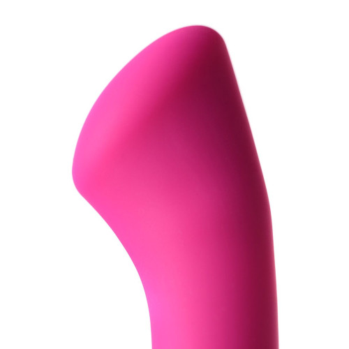 Ярко-розовый вибратор Ida со скошенной головкой для G-стимуляции - 19 см. (ярко-розовый)