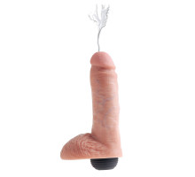Реалистичный фаллоимитатор с эффектом семяизвержения Squirting Cock with Balls - 20,3 см. (телесный)