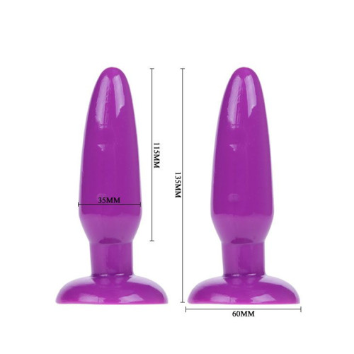 Фиолетовая анальная пробка с присоской - 13,5 см. (фиолетовый)