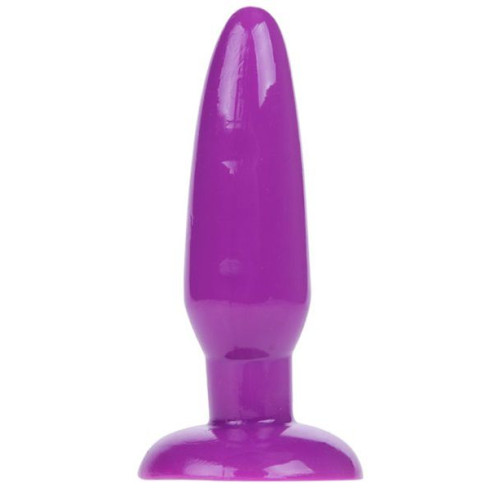 Фиолетовая анальная пробка с присоской - 13,5 см. (фиолетовый)