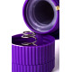 Фиолетовый вибратор с утолщением посередине и клиторальным зайчиком - 18 см. (фиолетовый)