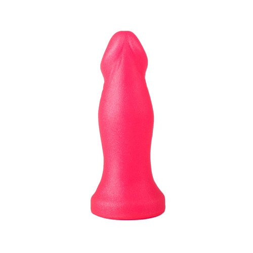 Розовый анальный фаллоимитатор с ограничительным основанием - 14 см. (розовый)