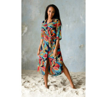 Платье-туника Dominica с ярким принтом (разноцветный|4X)
