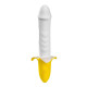 Мощный пульсатор в форме банана Banana Pulsator - 19,5 см. (белый с желтым)
