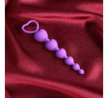Фиолетовые анальные бусы - 19 см. (фиолетовый)