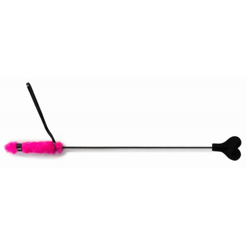 Черный стек с сердцем и розовой ручкой - 61 см. (черный с розовым)