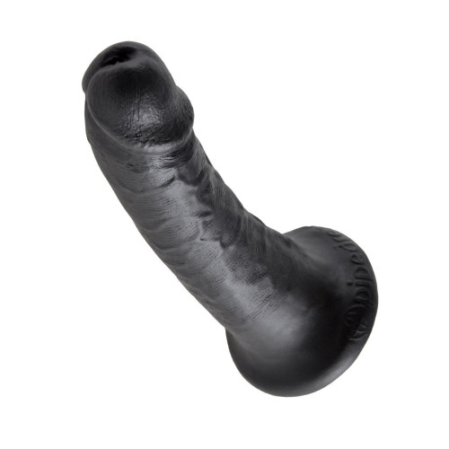 Чёрный фаллоимитатор с присоской 6  Cock - 15,2 см. (черный)