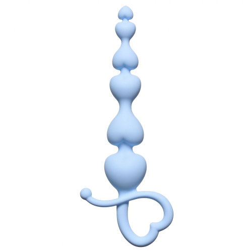 Голубая анальная цепочка Begginers Beads - 18 см. (голубой)