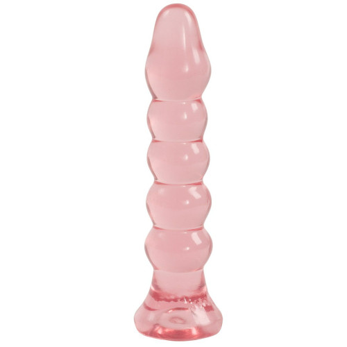 Анальная елочка из розового геля Crystal Jellies Anal Plug Bumps - 15,2 см. (розовый)